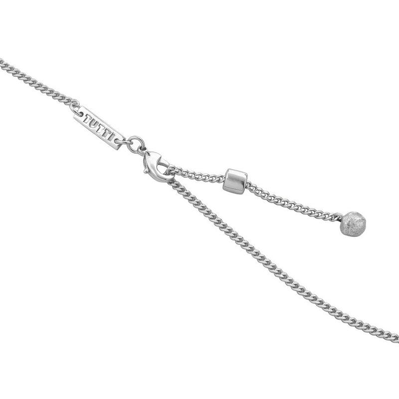 Tutti & Co Jewellery Halo Necklace Silver NE782S clasp