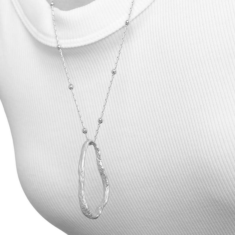 Tutti & Co Jewellery Mira Necklace Silver NE805S model