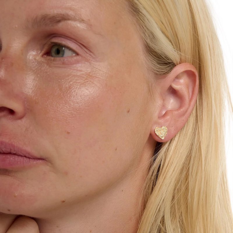 Tutti & Co Jewellery Revere Small Earrings Gold EA711G on model