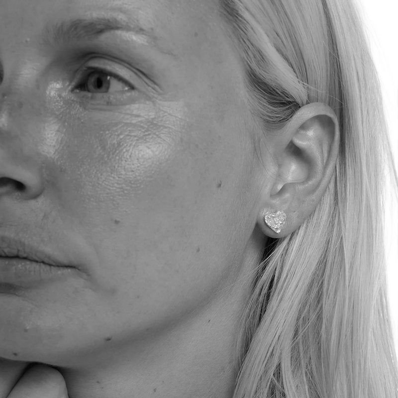 Tutti & Co Jewellery Revere Small Earrings Silver EA711S on model