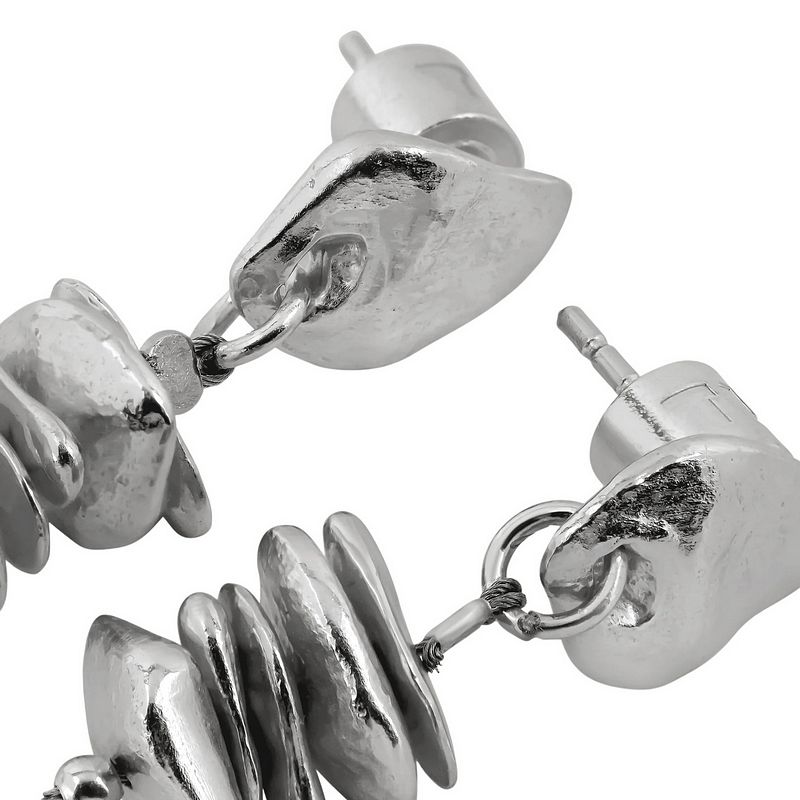 Tutti & Co Jewellery Row Earrings Silver EA750S detail