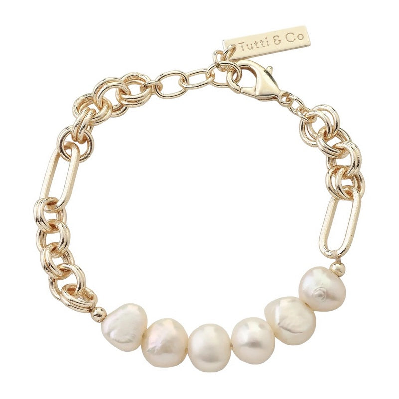 Tutti & Co Jewellery Royal Freshwater Pearl Bracelet Gold BR623G main