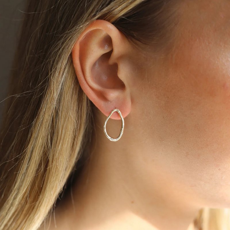 Tutti & Co Jewellery Seize Earrings Gold EA527G on model