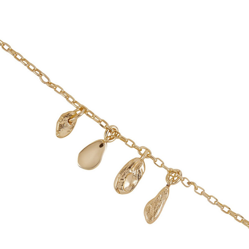 Tutti & Co Jewellery Silt Bracelet Gold BR735G charms