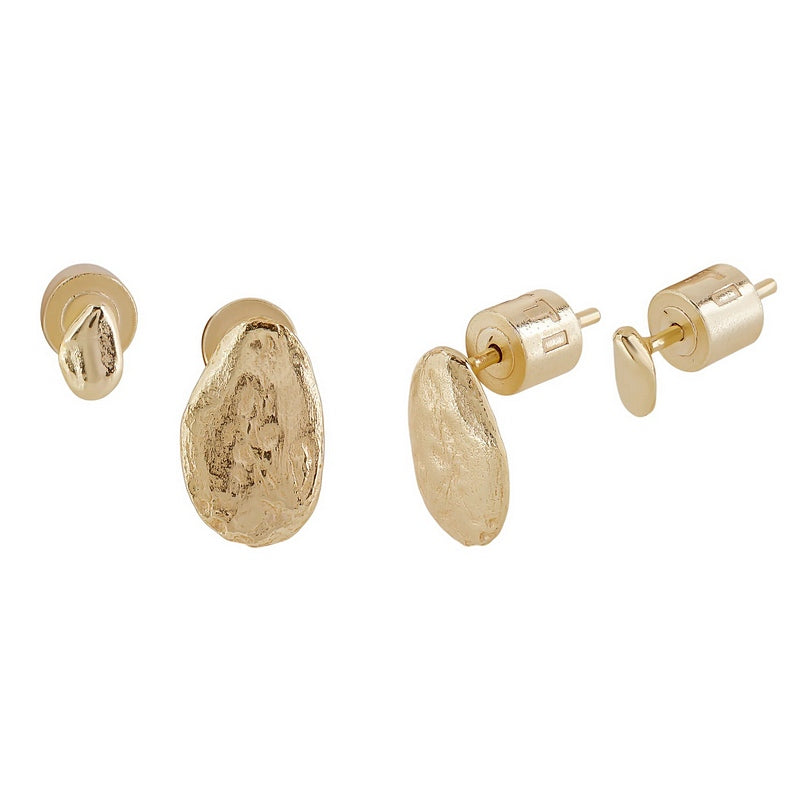 Tutti & Co Jewellery Stone Earring Set Gold EA758G front