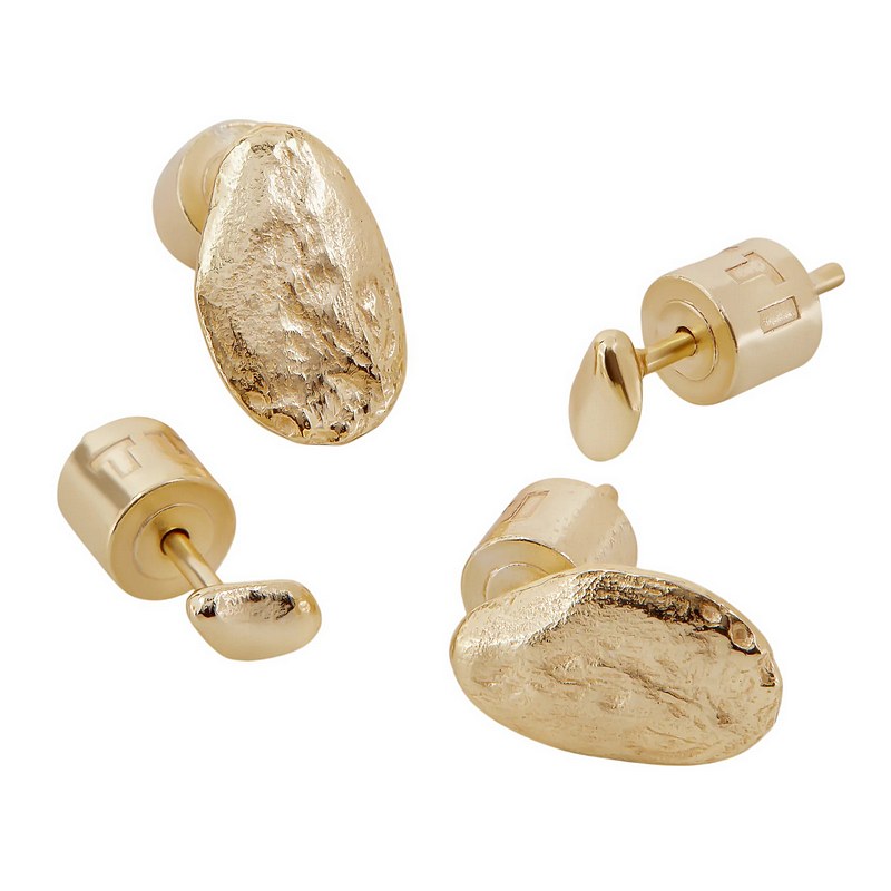 Tutti & Co Jewellery Stone Earring Set Gold EA758G side