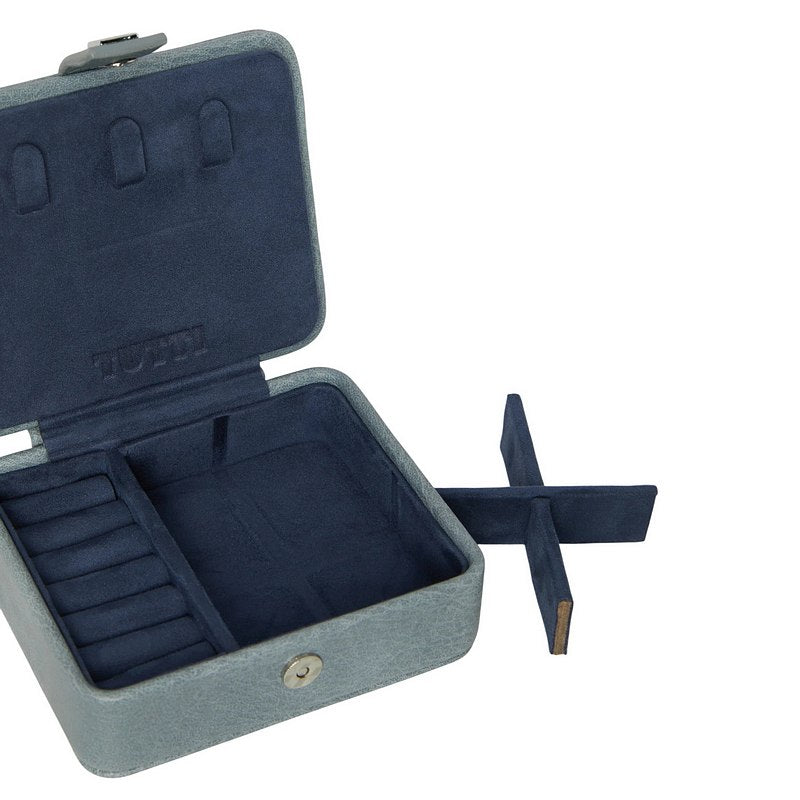 Tutti & Co Linear Mini Jewellery Box Sky Blue JB48 open