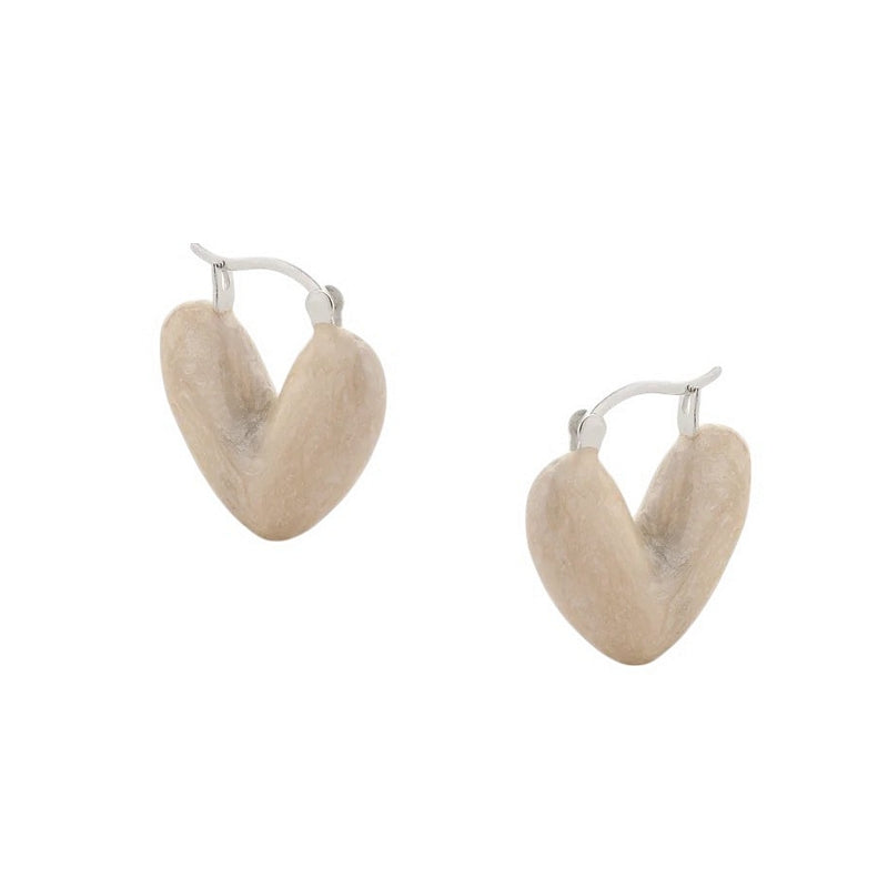 Tutti & Co Pearl Heart Hoop Earrings Silver EA670S main