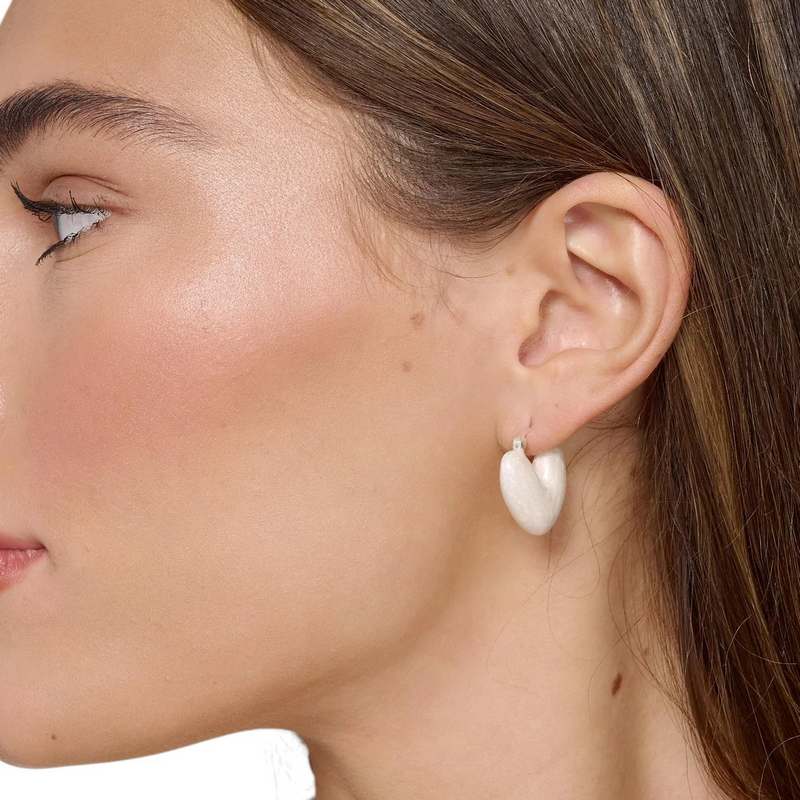 Tutti & Co Pearl Heart Hoop Earrings Silver EA670S model