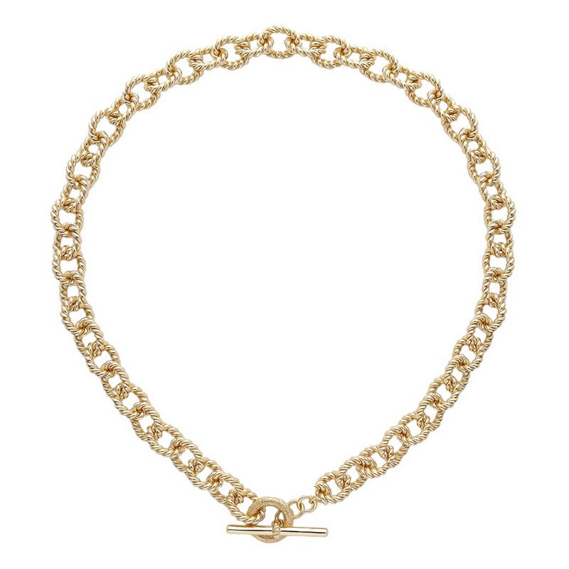 Tutti & Co Twist Necklace Gold NE691G main