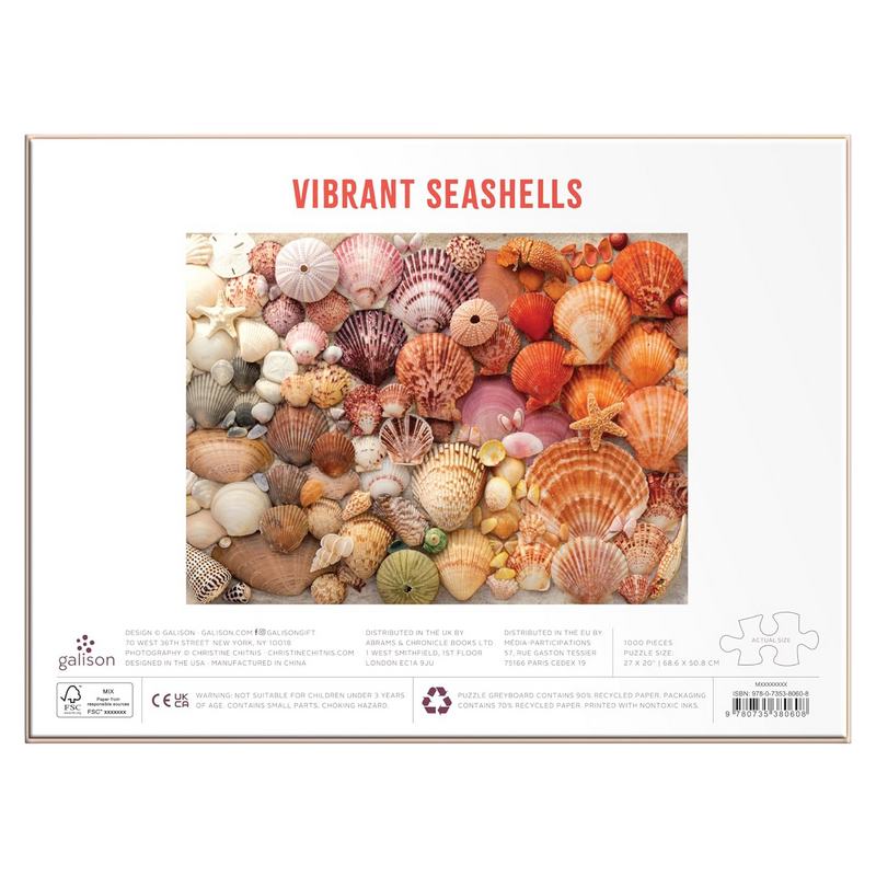 Vibrant Seashells 1000 piece jigsaw puzzle box rear