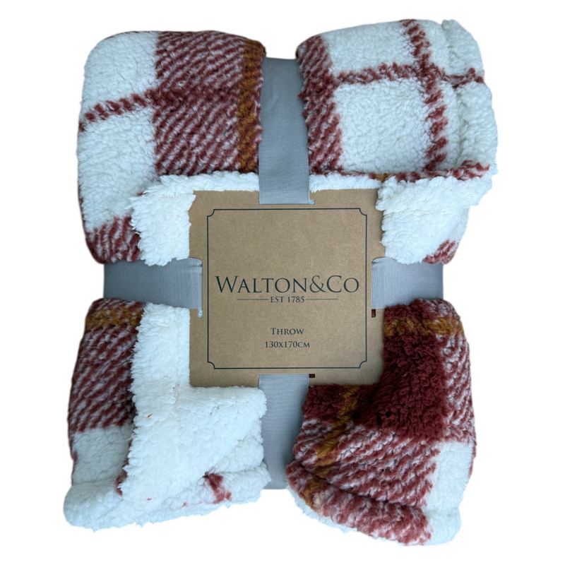 Waltons Of Yorkshire Cosy Check Throw Cognac package front
