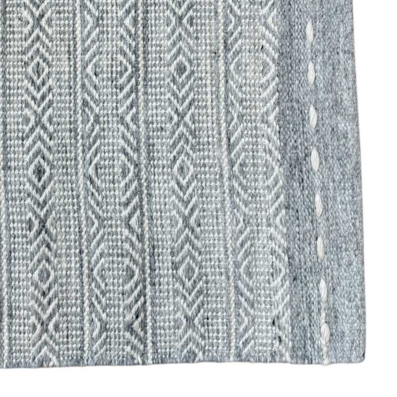 Waltons Of Yorkshire Diamond Weave Stripe Rug Grey PETRHG detail