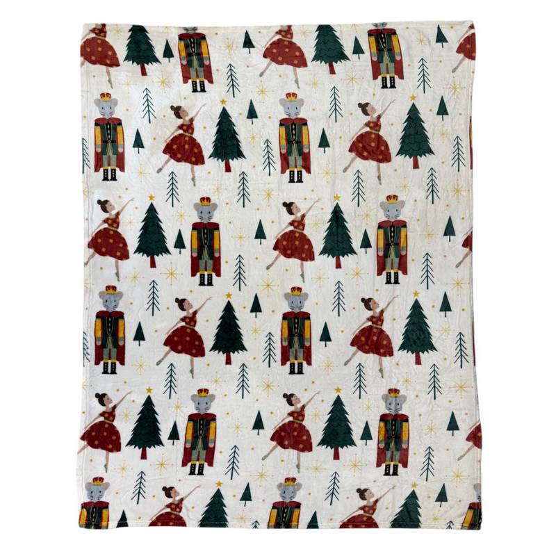 Waltons Of Yorkshire Printed Throw Nutcracker flat