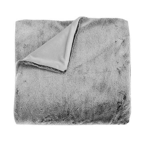 Waltons Of Yorkshire Tipped Faux Fur Throw Charcoal AWTTFCH folded
