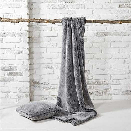 Waltons Of Yorkshire Tipped Faux Fur Throw Charcoal AWTTFCH lifestyle