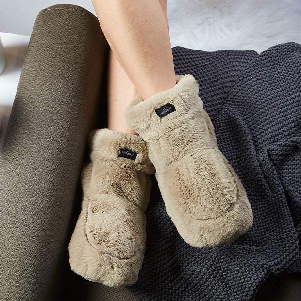 Warmies Microwaveable Luxury Boots Latte LUX-BOO-1 lifestyle