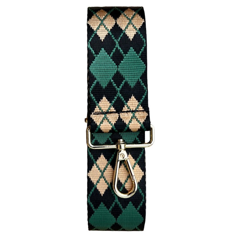 Wide Bag Strap Argyle Dark Green main