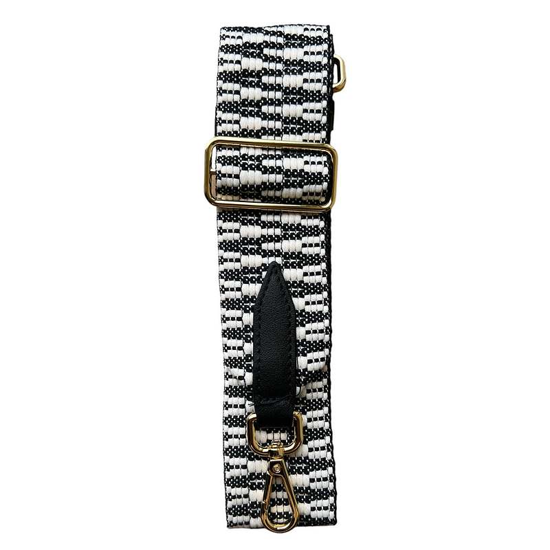 Wide Bag Strap Geometric Black & White folded
