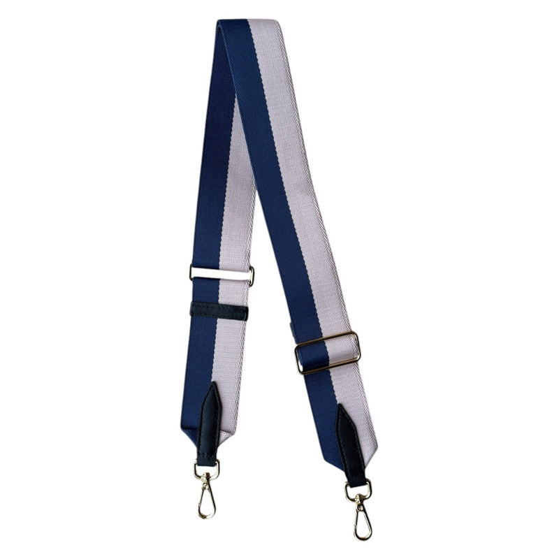 Wide Bag Strap Pink & Navy Stripe main