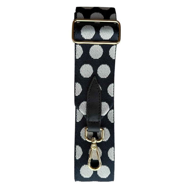 Wide Bag Strap Polka Dots On Black folded