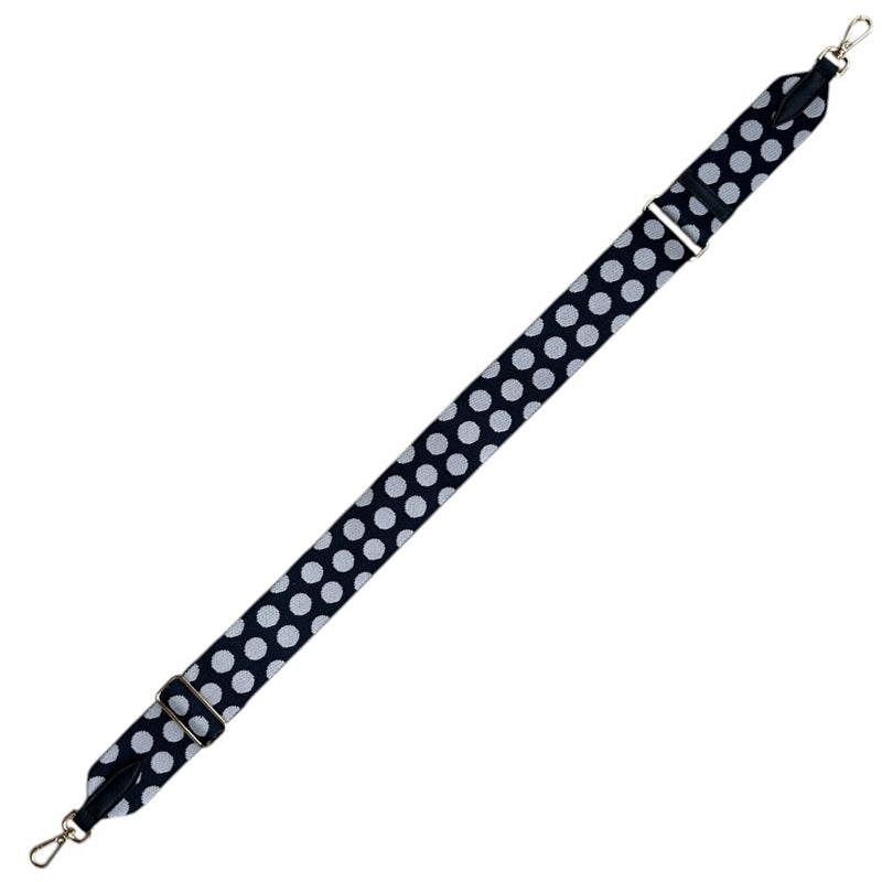Wide Bag Strap Polka Dots On Black straight