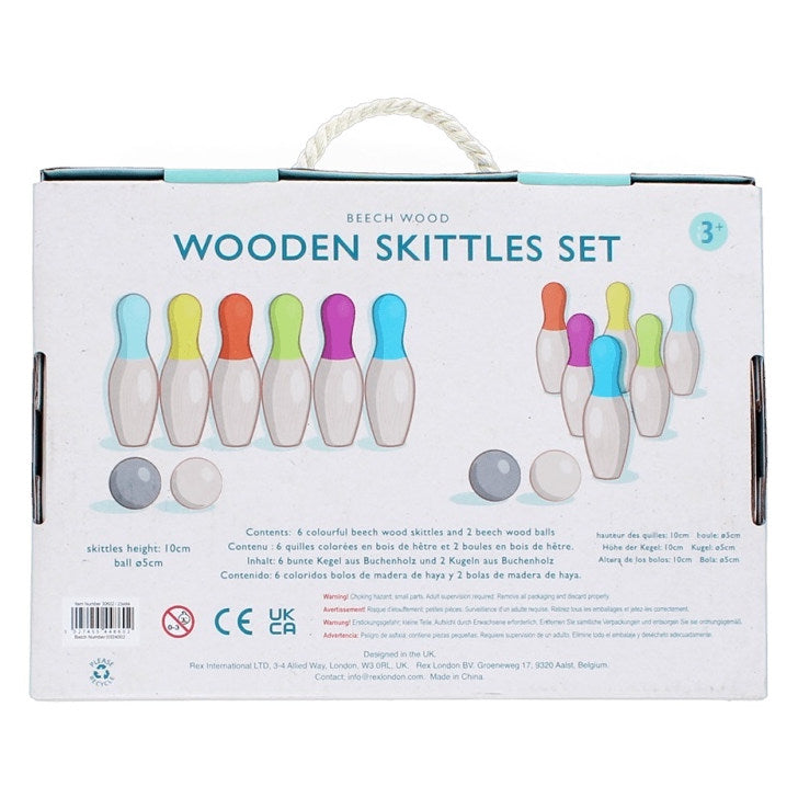 Wooden Skittles Set 30602 box rear