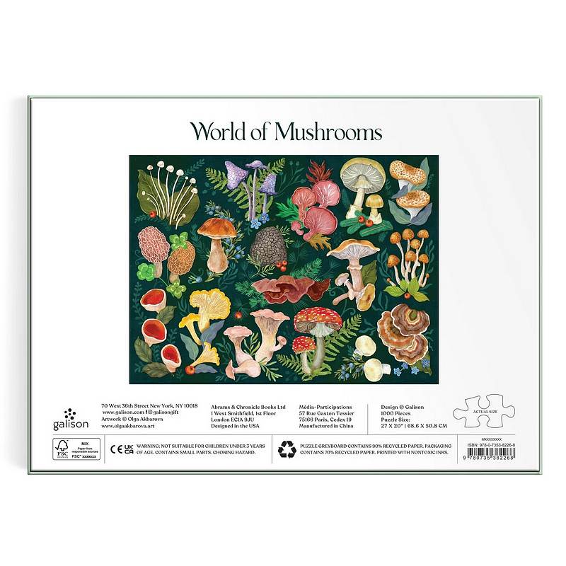 World of Mushrooms 1000 Piece Puzzle box rear