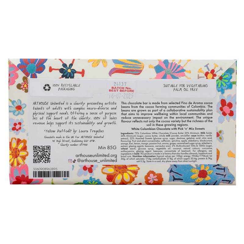 Yellow Daffodil White Chocolate Bar Pic'n' Mix rear