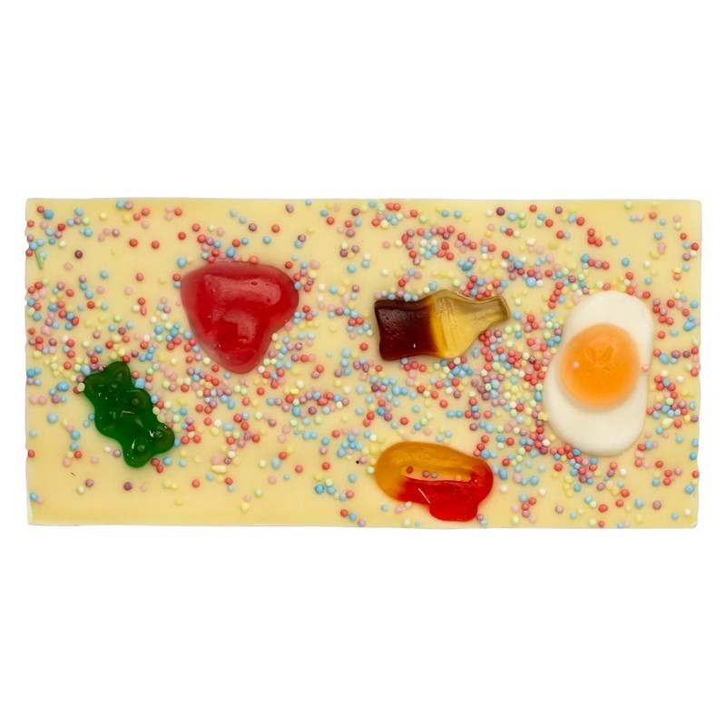 Yellow Daffodil White Chocolate Bar Pic'n' Mix unwrapped