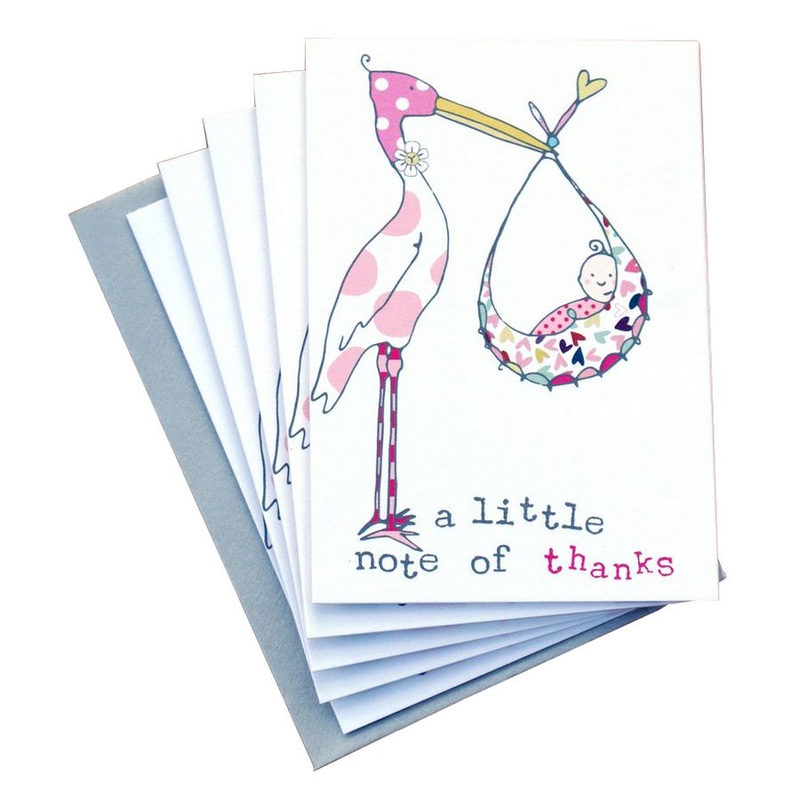 A Little Note Of Thanks Baby Girl 5 Mini Card Pack