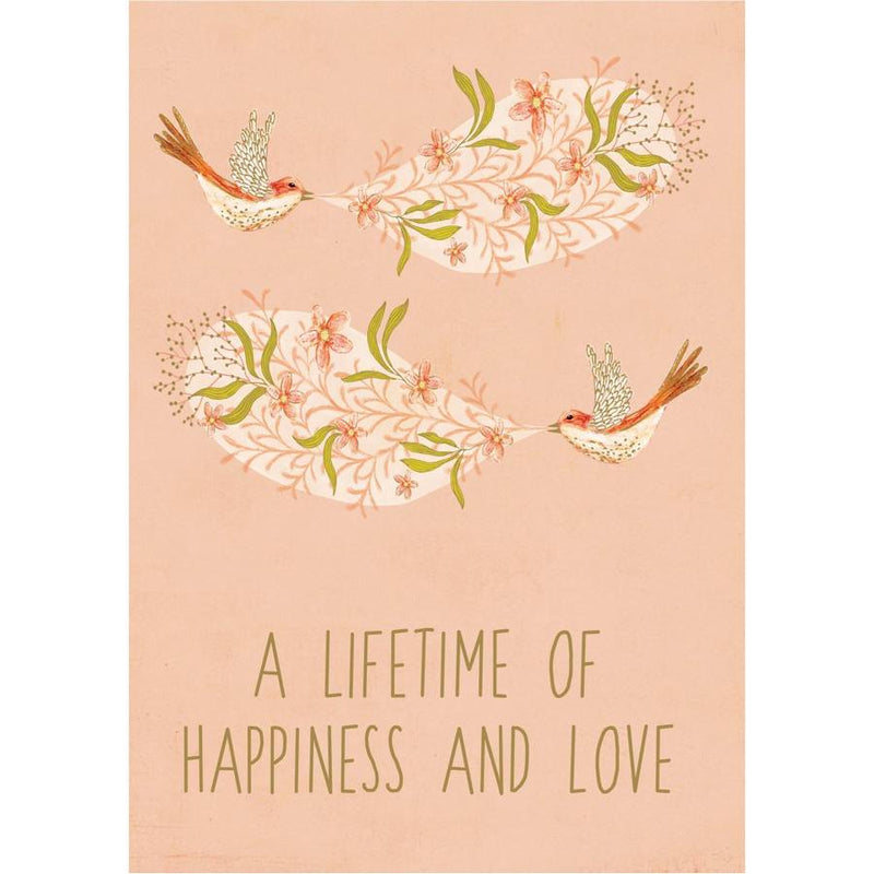 A Lifetime Of Happiness & Love Wedding Card GC2148 front