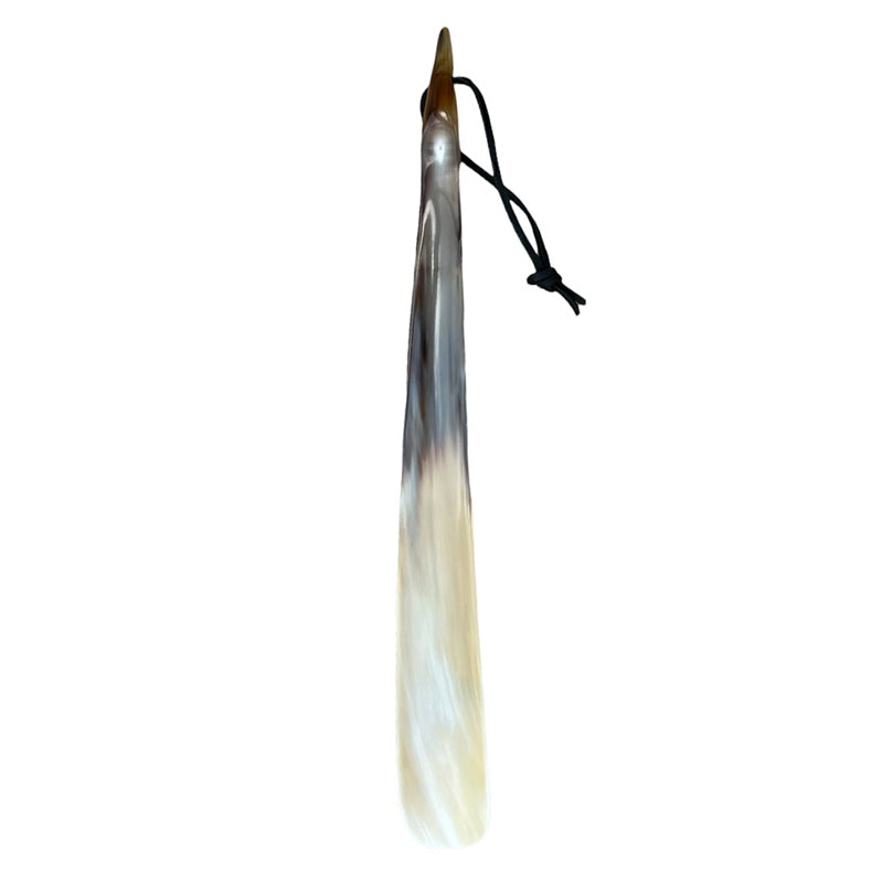 Abbeyhorn Horn Shoehorn with Tip End cream and brown fronte back
