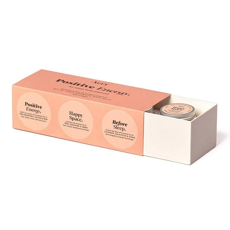 Aery Aromatherapy Bath Salt Gift Set Positive Energy AE0155 in box