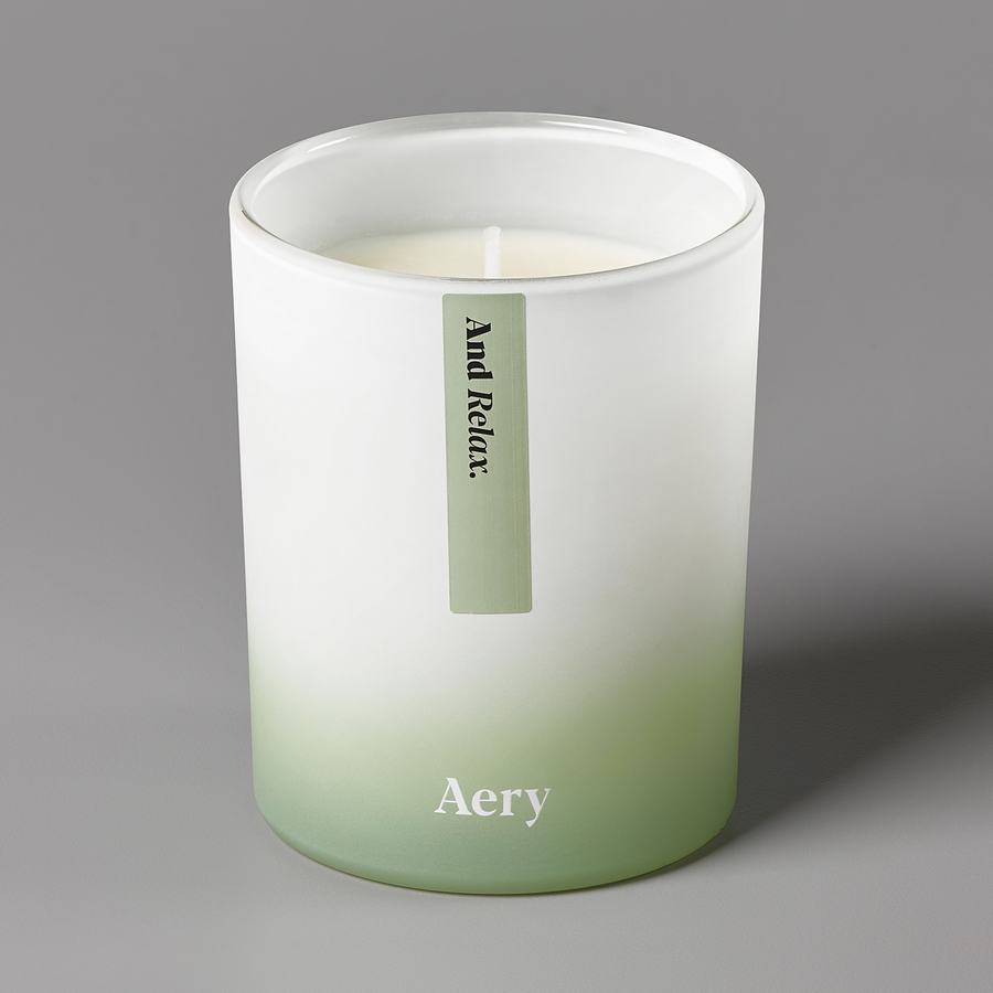 Aery Aromatherapy Scented Candle And Relax AE0001 on grey