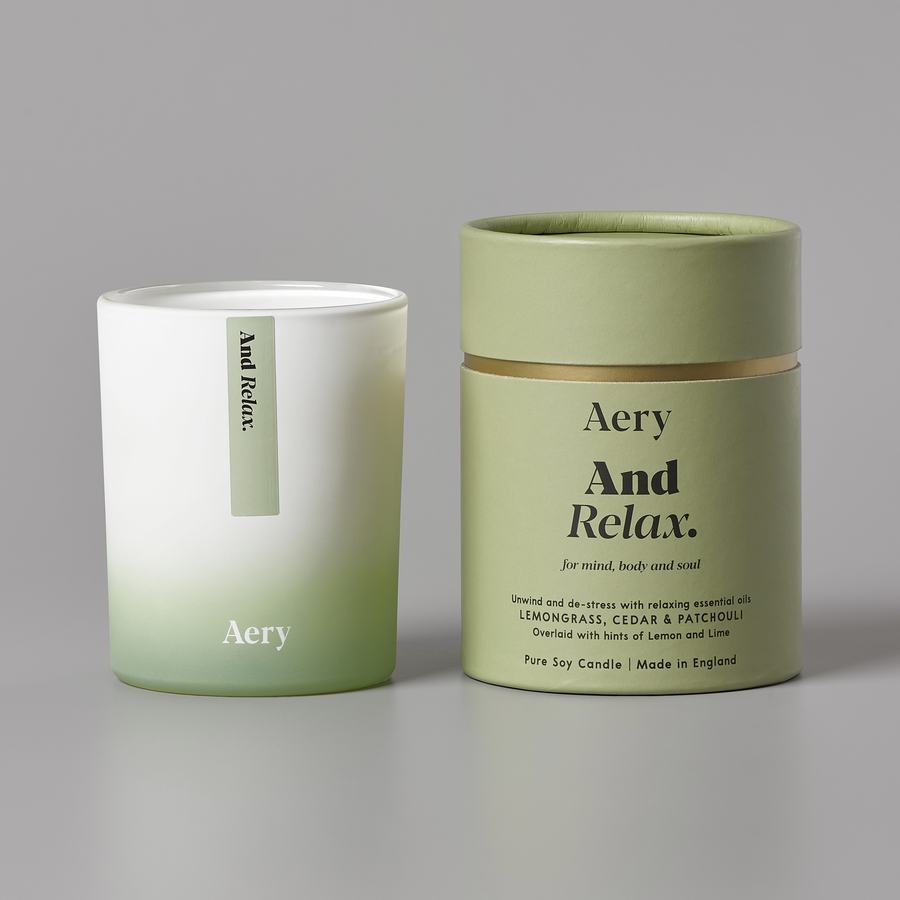 Aery Aromatherapy Scented Candle And Relax AE0001 with box