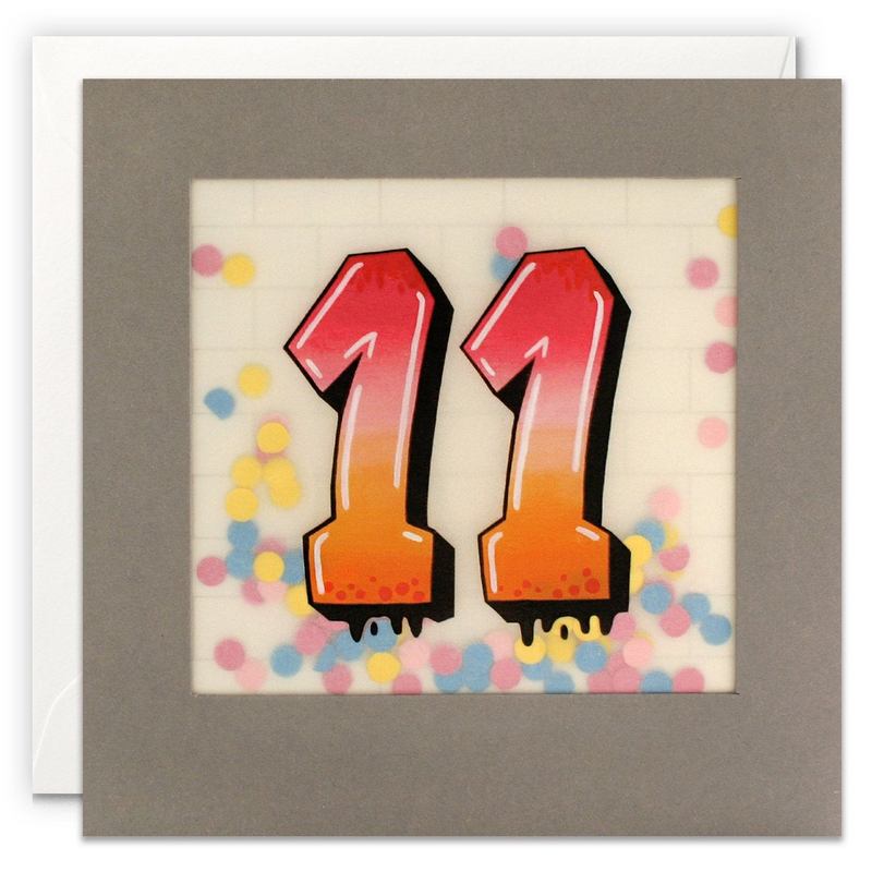 Age 11 Graffiti Paper Shakies Birthday Card PP3418 front