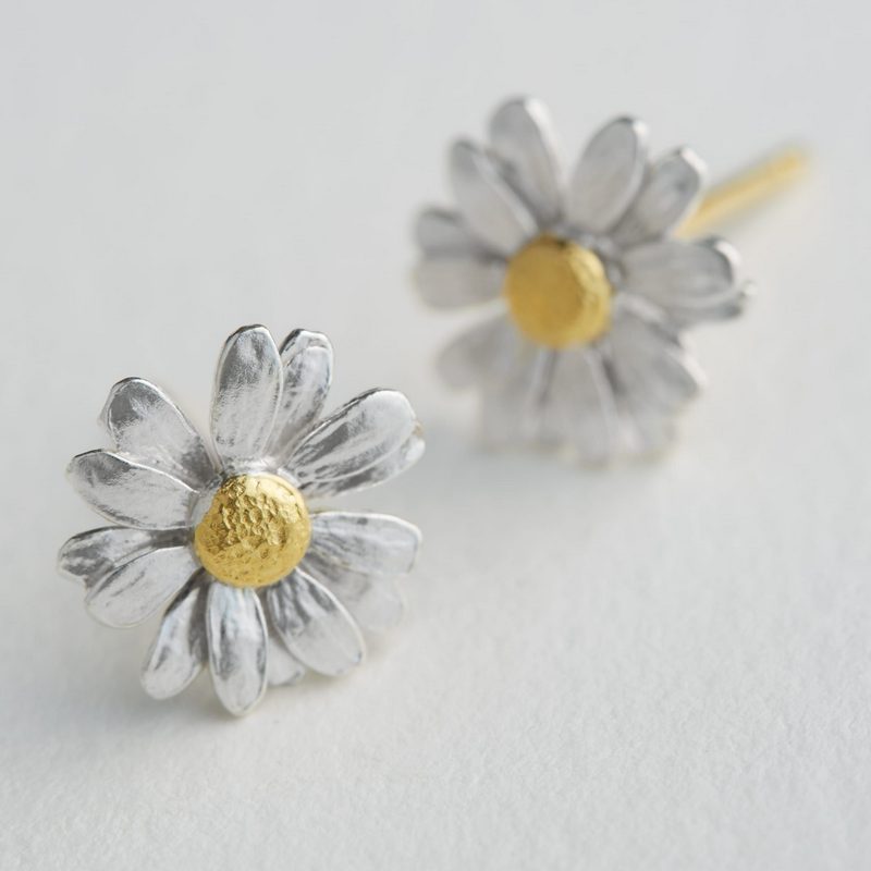Alex Monroe Little Daisy Stud Earrings PE2A-mix on paper