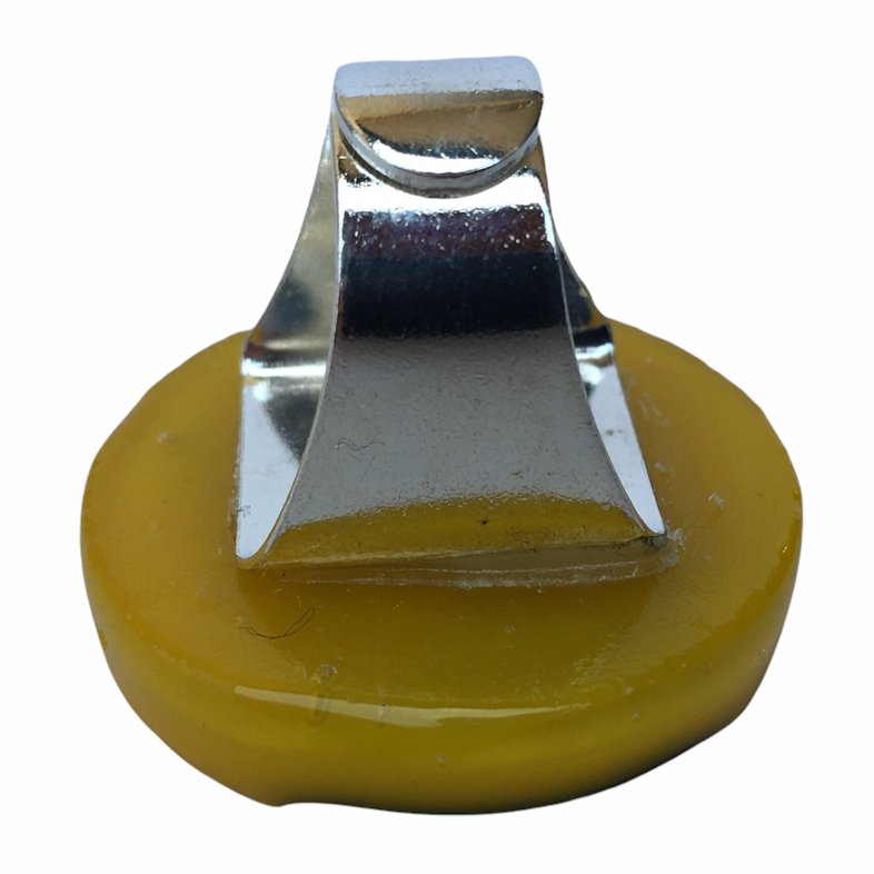 Alicia MacInnes Fused Glass Jewellery Yellow Leaf Round Ring side