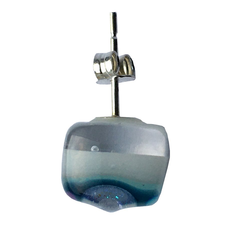 Alicia MacInnes Glass Jewellery Iona Tartan Stud Earrings side