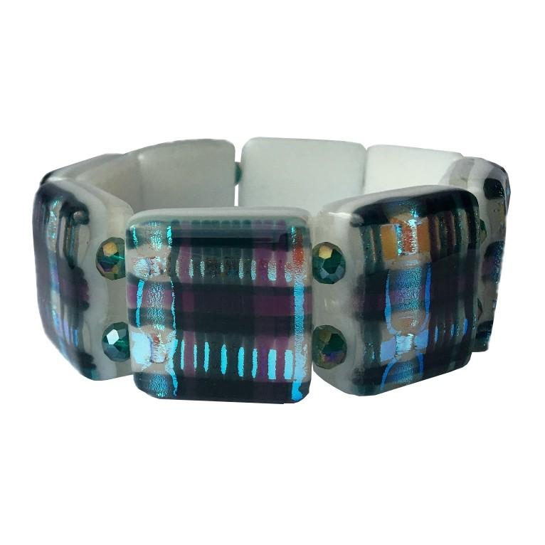 Alicia MacInnes Iona Tartan Fused Glass Bracelet