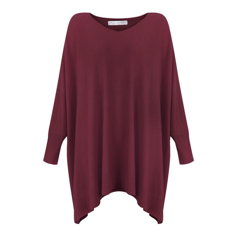Amazing Woman Caty Light Oversized Round Neck Jumper Mulberry Purple front