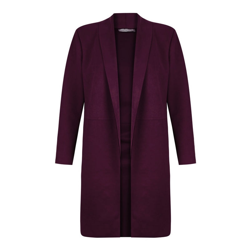 Amazing Woman Heidi Sueded Coat Plum front