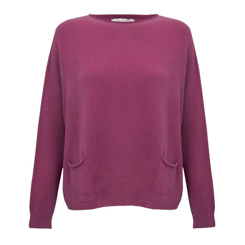Amazing Woman Jodie Round-Neck Jumper in Plum