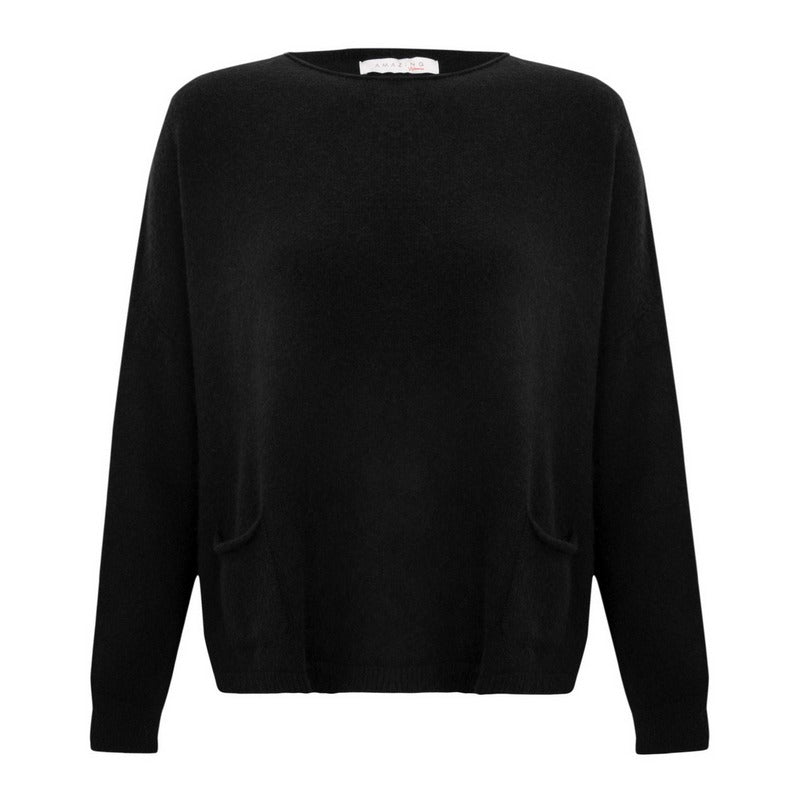 Amazing Woman Jodie Round Neck Jumper Black front