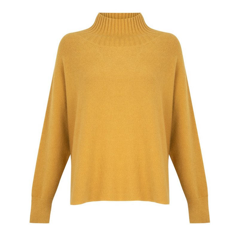 Amazing Woman Jolie Boxy High Neck Knit Antique Gold front