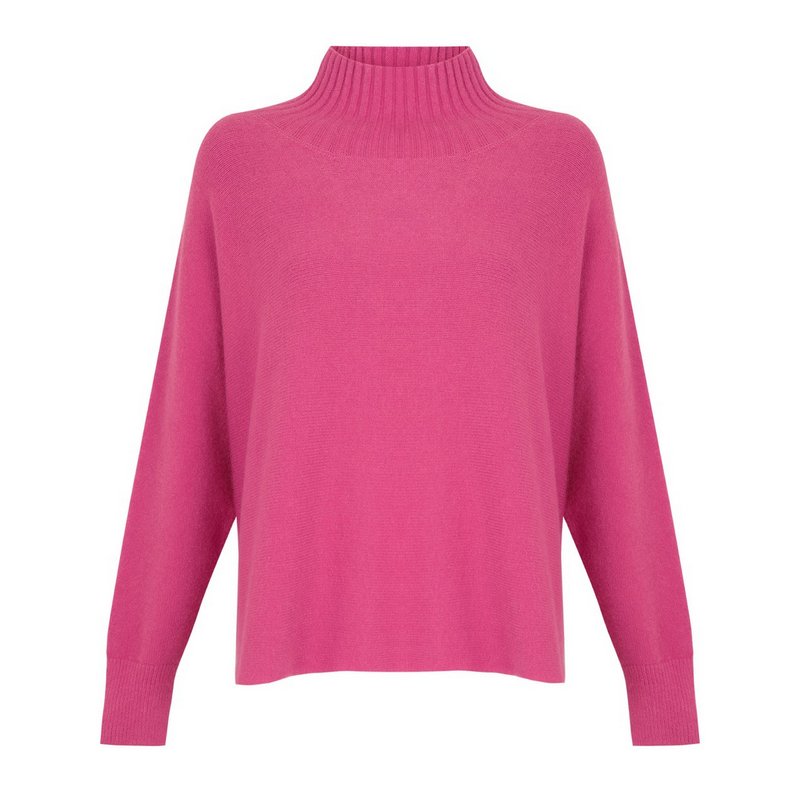 Amazing Woman Jolie Boxy High Neck Knit Magenta front