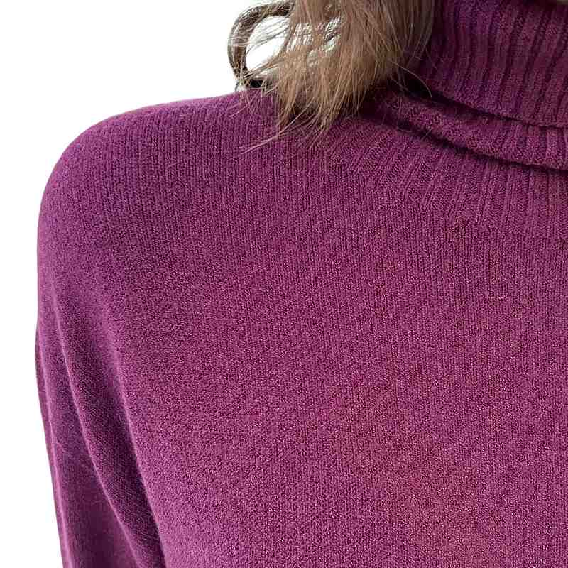 Amazing Woman Paige Polo Neck Long Dress Mulberry on model front detail