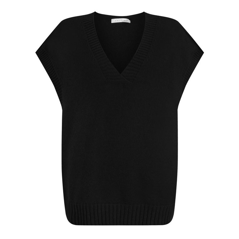 Amazing Woman Pirie Easy Fit V-Neck Tank Black front
