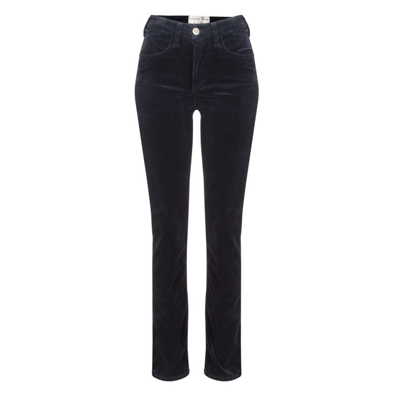 Amazing Woman Velvet Straight Leg Jeans Navy front